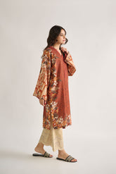 DC-0464 ORANGE DIGITAL PRINTED KURTA
